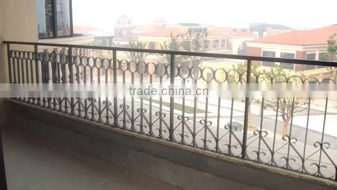 short hot galvanized wrought iron balcony fence