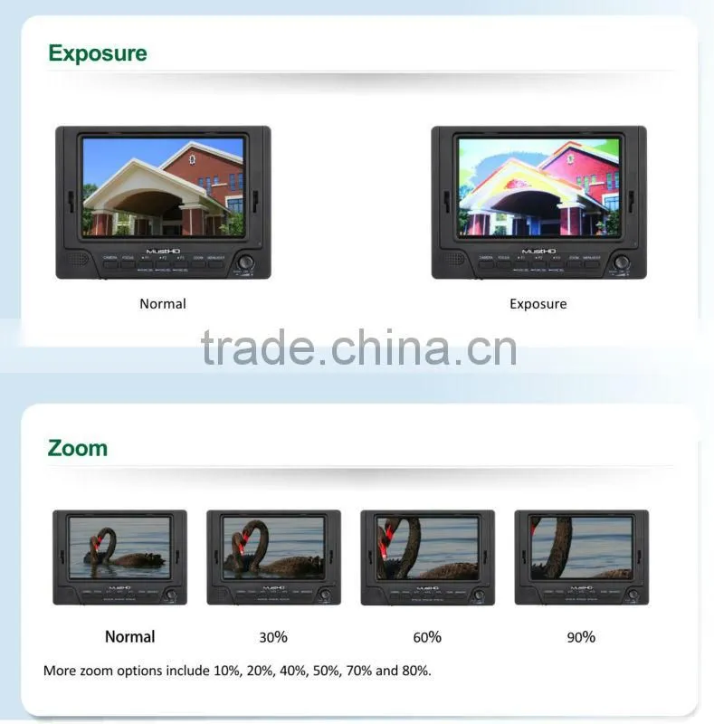 MustHD 5 inch lcd monitor with av input HDMI input Focus Assist Marker False Color