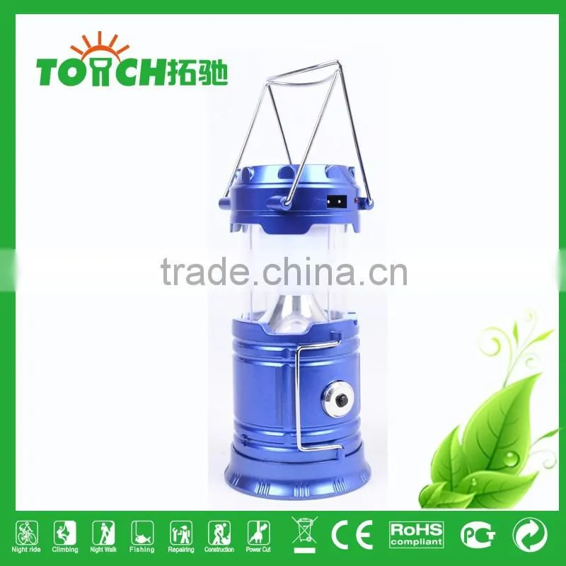 Brand New Plastic Rechargeable Emergency Camping Light High Quality LED Camp Torch Lamp 2 in 1 Lantern