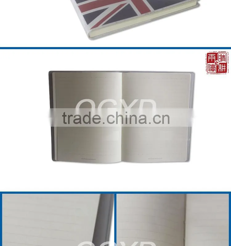 flag of the United Kingdom printed in cover soft copybook notebook