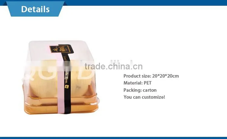 manufacturer custom food garde plastic cake box