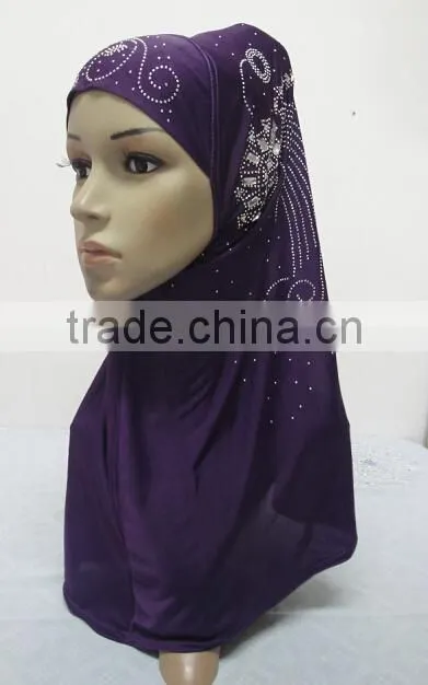 H252 latest muslim hijab with rhinestone and crystals