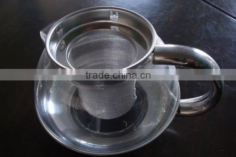 antique stainless steel glass tea kettle