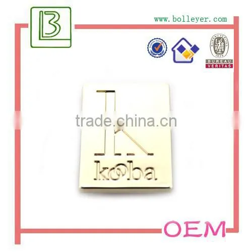 Metal enamel logo label for bag
