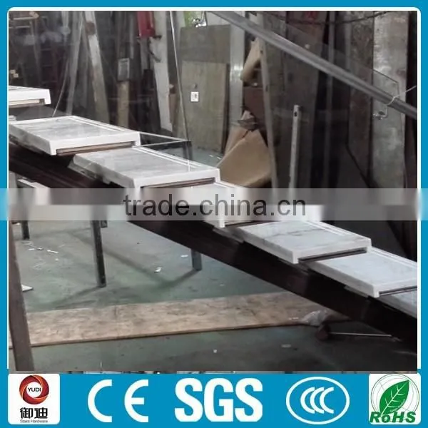 China Interior wrought iron stone prefabricated straight stairs --YUDI