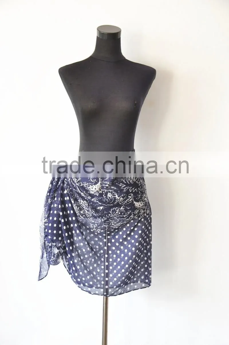 Summer Fashion High Quality Polyester Voile Customaized Printed Sarong