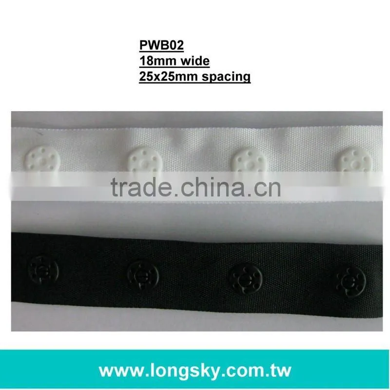 (#PWB01) Taiwan high class plastic polyester snappy button tape for clothing