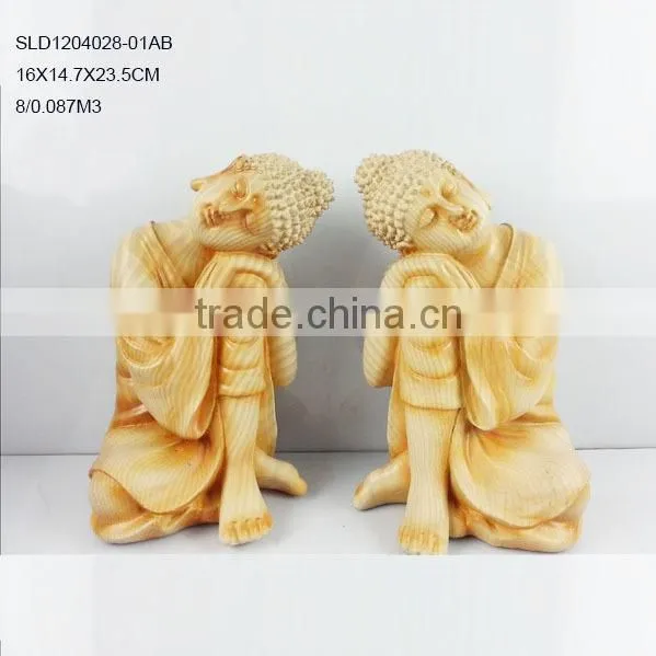 Wooden finish buddha statue home decoration for sale