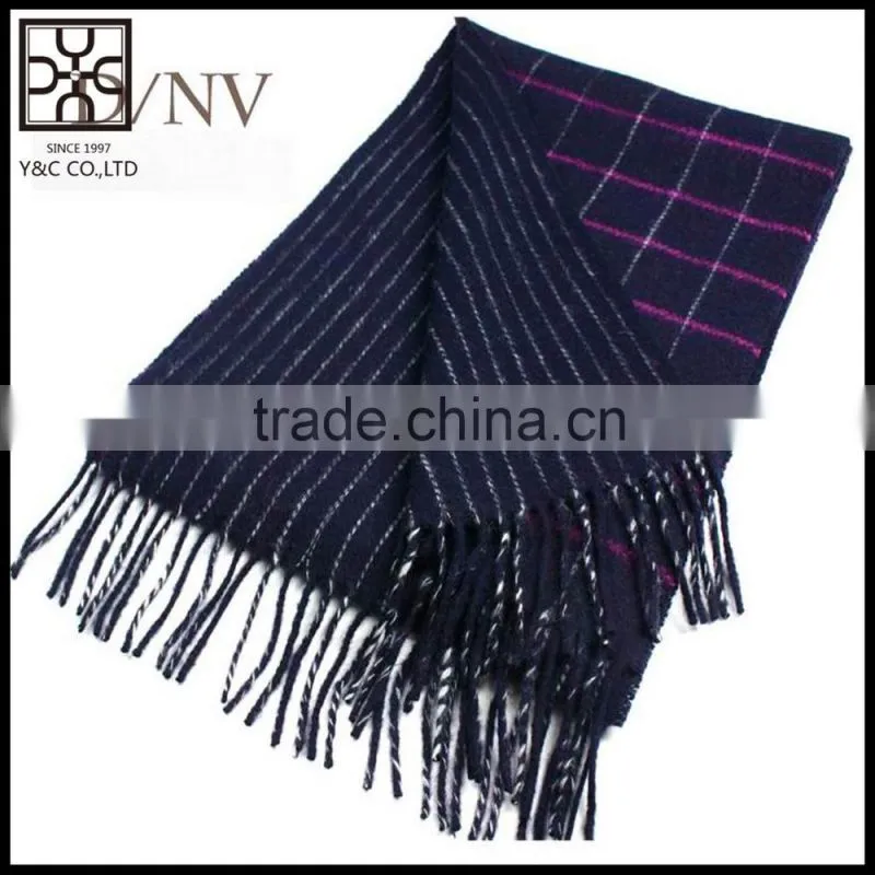 2015 Checked and Stripe Double Sided Wool Scarf