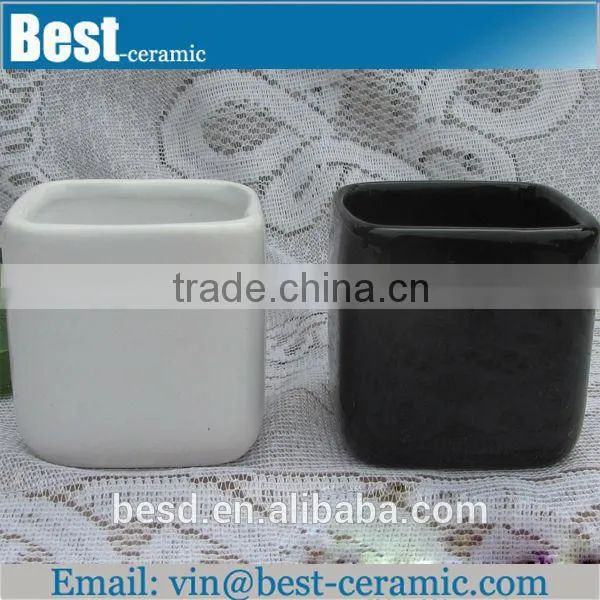 plain small square ceramic flower pots
