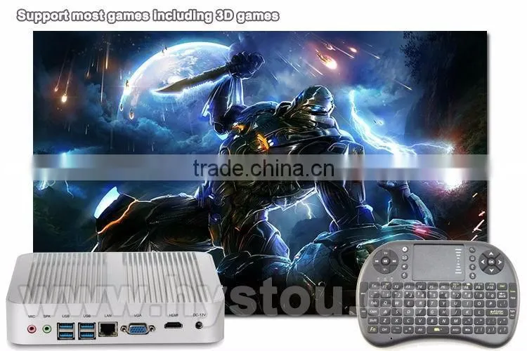 Fanless PC Intel core i5 5200U 2.2G 12V HD5500 GPU i5 good computers Linux Server WiFi HDMI support HD 4K resolution