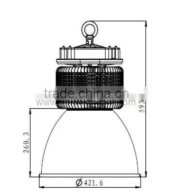UL Interior 347VAC high bay light with Meanwell driver Bridgelux COB LED high bay lighting 250w 200w 150w
