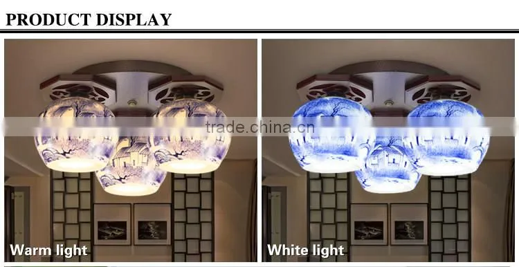 Chinese ceramic Three handmade home decoration ceiling led ball light