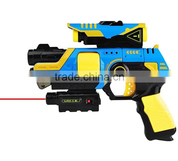 Infrared ray fighting kids plastic electric gun toy with light and sound