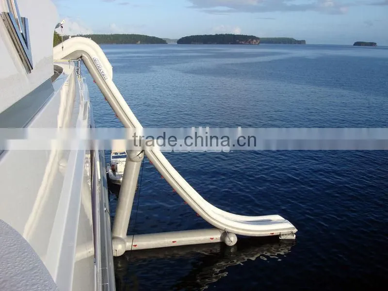2013 new design high degree arc exciting giant Inflatable slide for yacht and boat