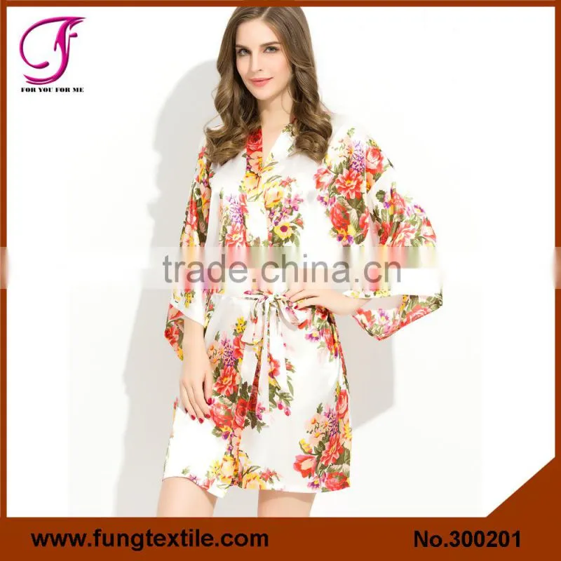 FUNG 3002 New Flower Satin Robe for Wedding
