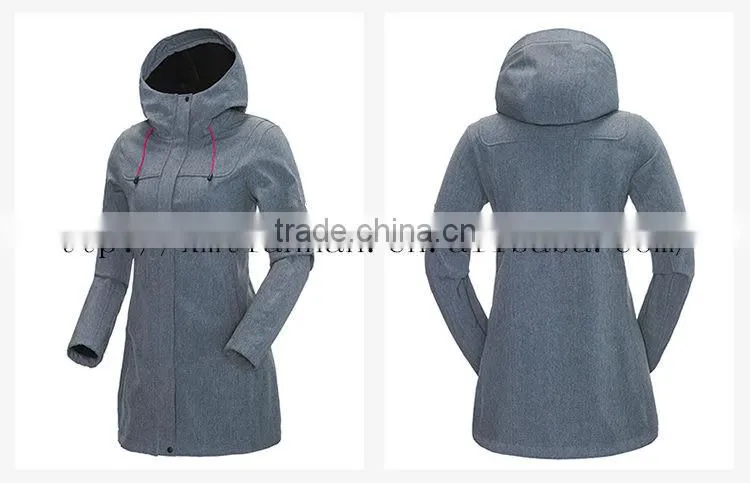 Fashion windproof warm keeper jackets outdoor long softshell jackets winter jacket women