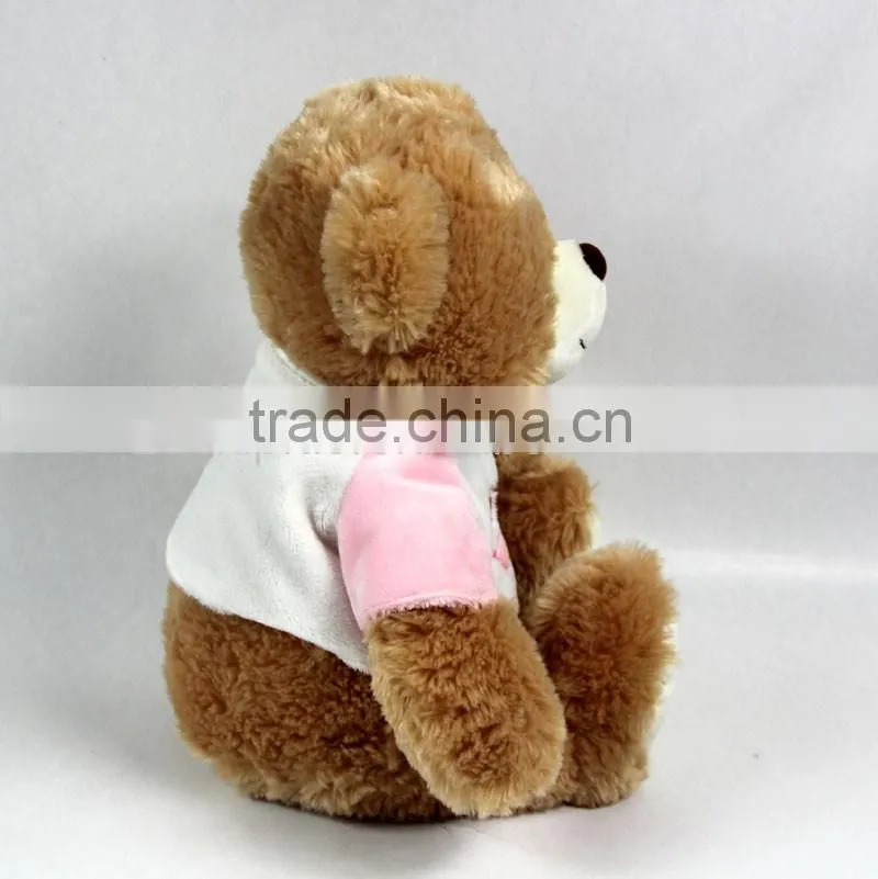 Luckiplus Hot Sale First Class Adorable Icecream Cloth Bear Pink and Blue Safe Technology Toy For Kids