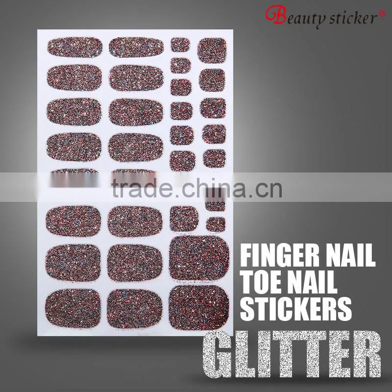 Self-adhesive High Quality Glitter Powder Nail Art Sticker