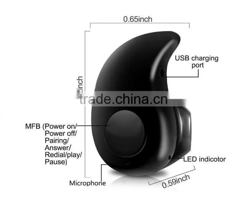 Facotry Wholesale 2016 Most Popular Wireless Bluetooth 4.0 Earbud S530 Mini Invisible Bluetooth Stereo In-Ear