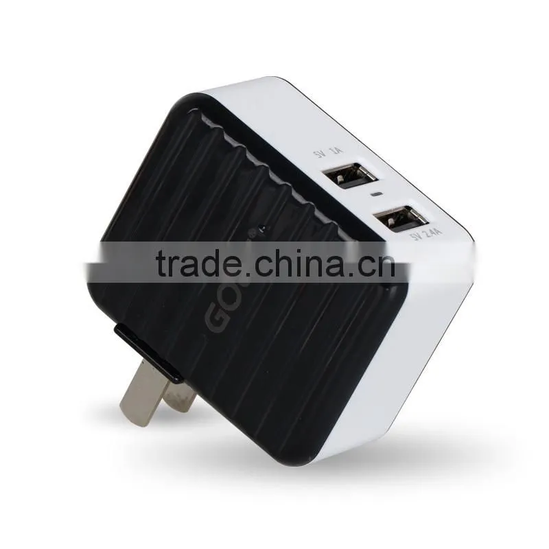 golf portable usb charger dual usb charger folding plug usb charger