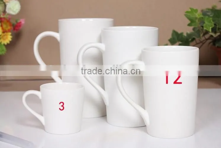 12oz porcelain white mug and decal-painted ceramic drinkware