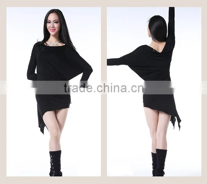 Wuchieal Wholesale Soft and Elastic Girls' 2015 Dress with Bat Style Sleeves