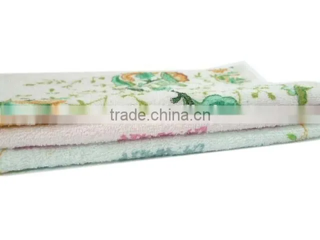 Colorful Flower Print Cotton Terry hand Towel