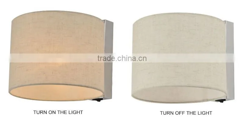 home interior design round linen lamp cover wall lamp,round linen lamp cover wall lamp, linen lamp cover wall lamp W1033
