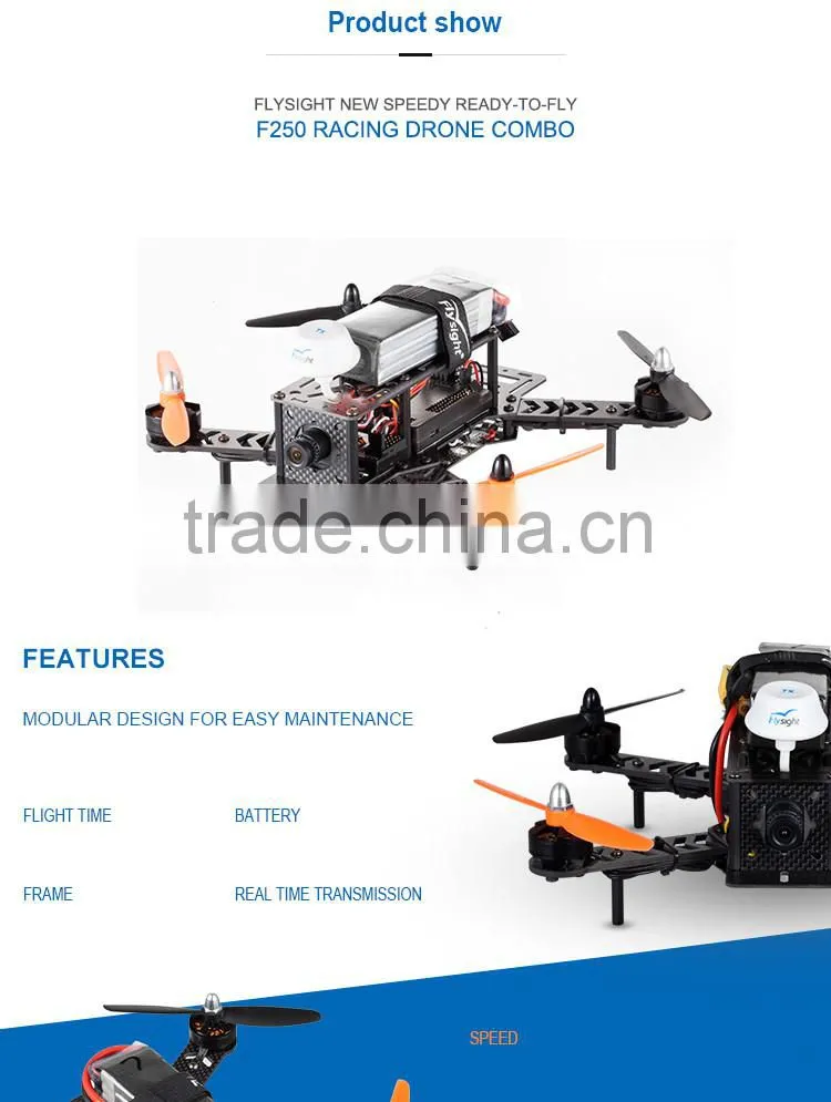 H1783 New Flysight RTF Speedy F250 V1.0 Combo 3K Full Carbon Fiber Frame FPV Racing HD Camera Quadcopter All in One Accessories