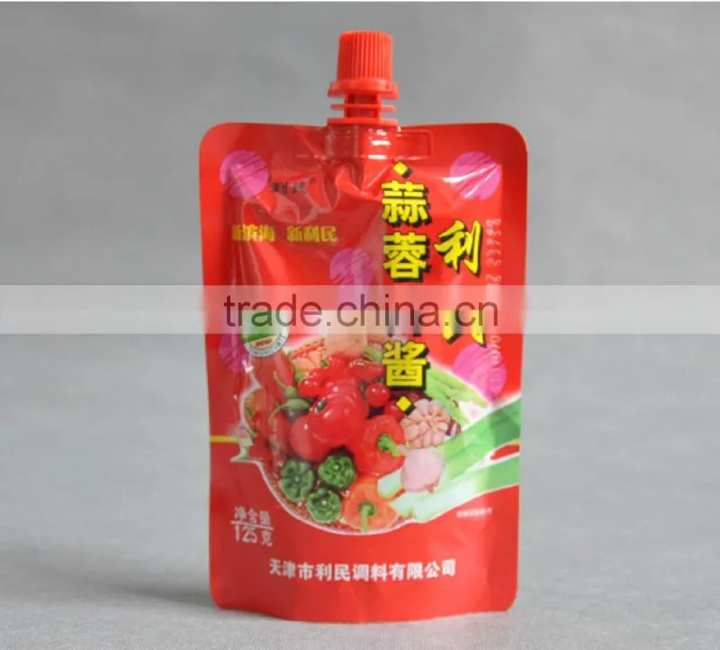 printed snack pouch for packaging stand up food bag with spout,food bag