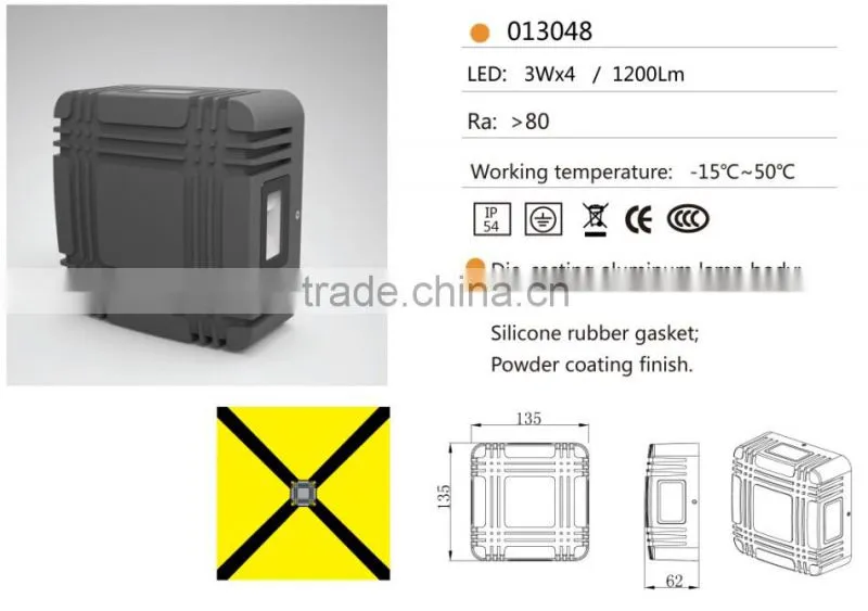 W-003048 IP54 4*3W fashion cube style mounted wall lamp,outdoor and indoor waterproof wall lights