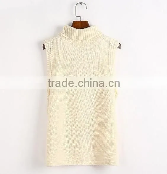 Women's long knit sweaters pullovers female vest woman sleeveless sweater