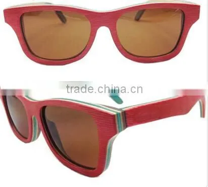 2014 best selling skateboard wooden sunglasses