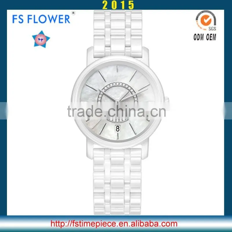 FS FLOWER - 2016 New Watch Pure White Ceramic Watch Gift For Valentine's Day