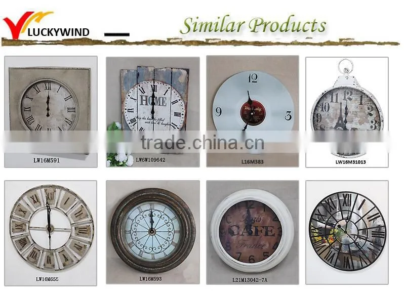 paris theme white antique retro number wall clocks for bedroom