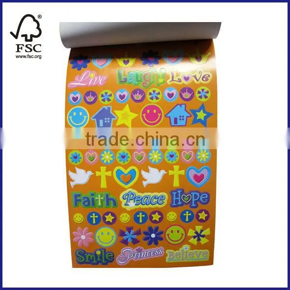 removable paper word sticker