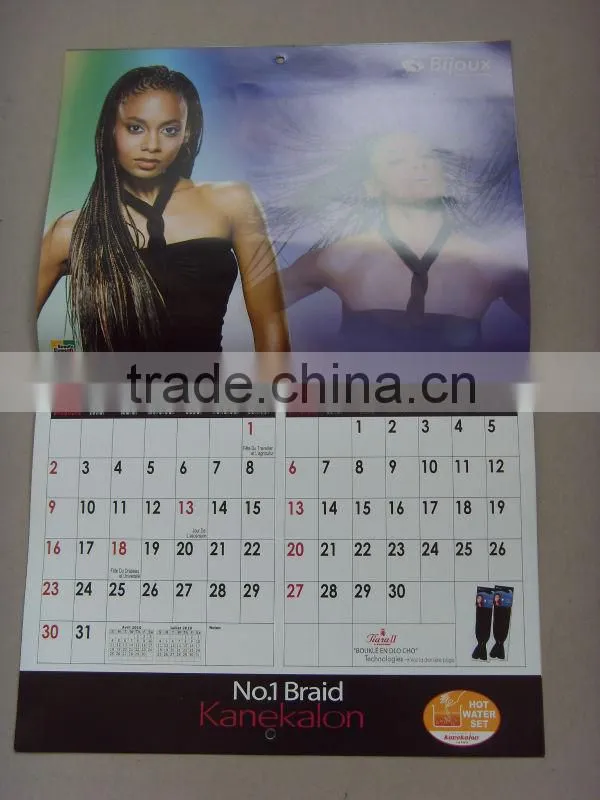 2014 customized good quality calendar made in China