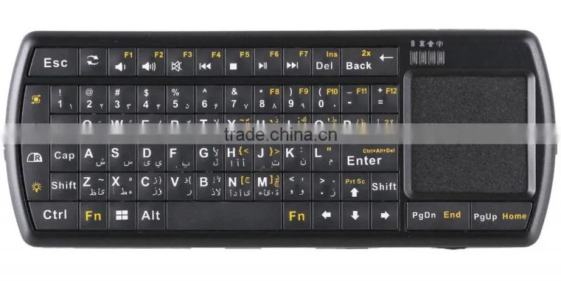 for apple ipad/ipad mini/ipad air / laptop/android tablet pc /smart tv box mini arabic wireless keyboard mouse touchpad