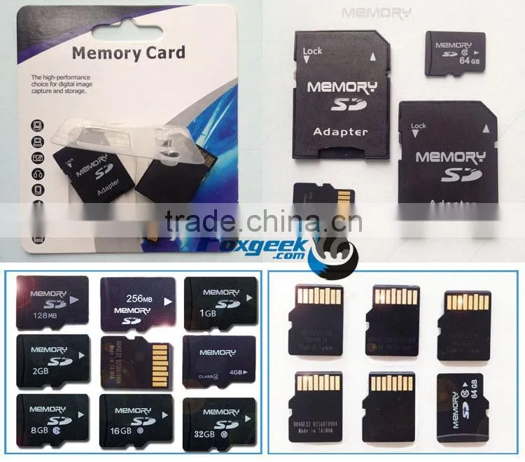 Top Brand SD Memory Card 64G Class 10 with Blister Packing,Bulk Price 64GB micro Capacity SD Card 2 4 8 16 32 128 256 M mb
