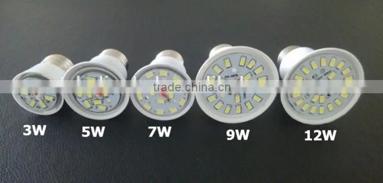 110v 220v plastic aluminum smd 9w e27 led bulb