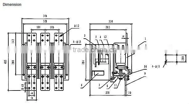 New single pole contactor 1600A vacuum contactor 2KV Vacuum Contactor