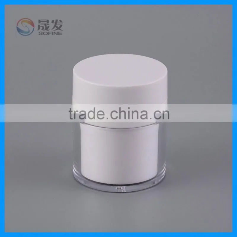 New design various 50ml round cosmetic airless pump bottle