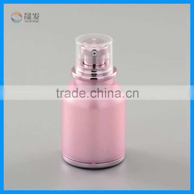 Round cosmetic acrylic lotion pump bottle