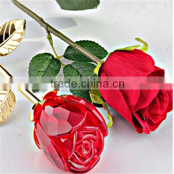 2016 graceful crystal rose flower for Valentine's Day