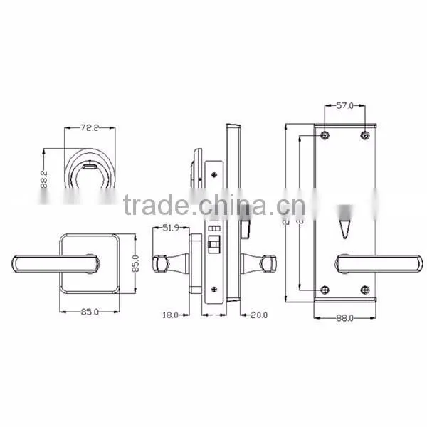 Stainless Steel swipe card door lock with software for hotel