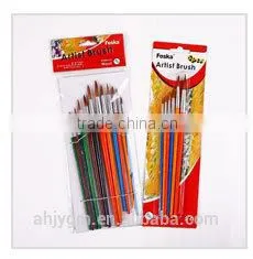 White Box/Opp bag/Blister card Packing Wooden Handle Wool Hair Artist Brush/oil painting brush/artist brush set