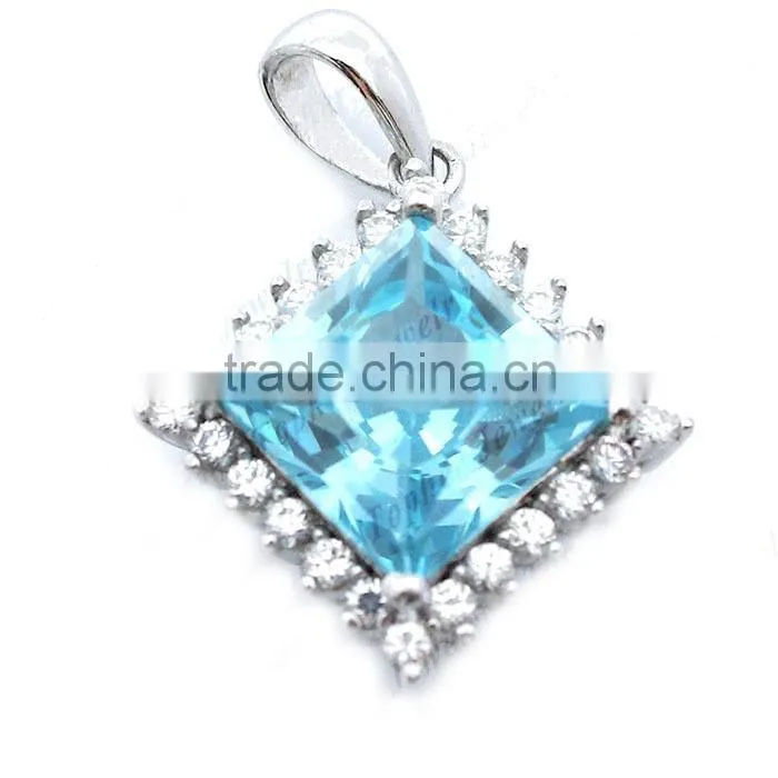 Aquamarine CZ silver925 pendant wholesale 925 silver