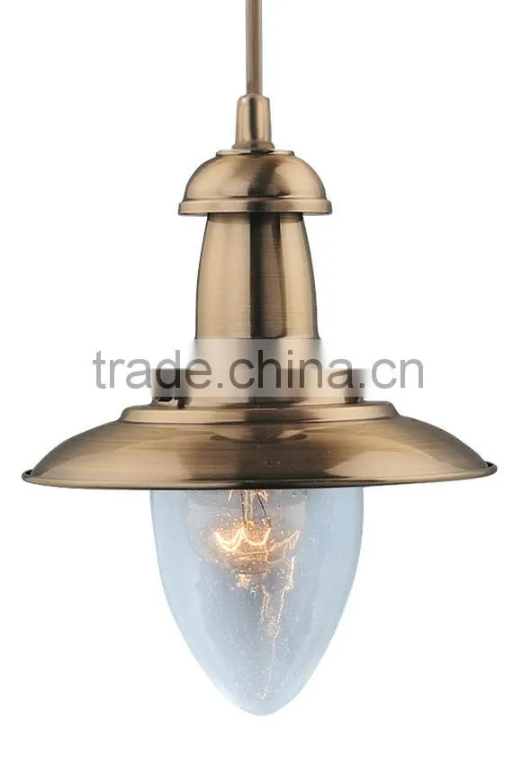 Value by Fisherman Single Pendant Light With seeded glass