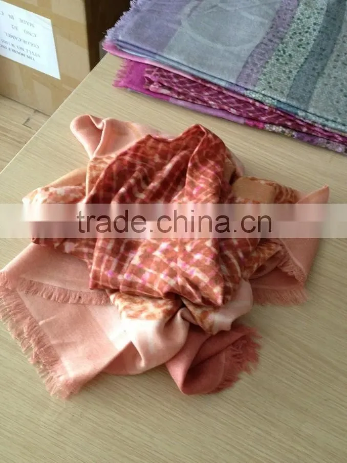 cashmere and modal digital printed square scarf